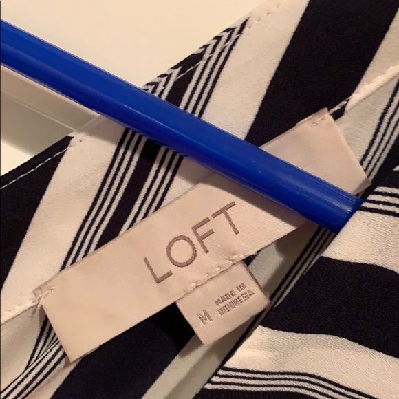 LOFT navy/white striped blouse - Picture 5 of 5